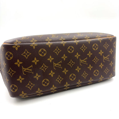 Louis Vuitton Deauville Bowling Vanity Monogram Leather Brown Handbag Gold — view 7