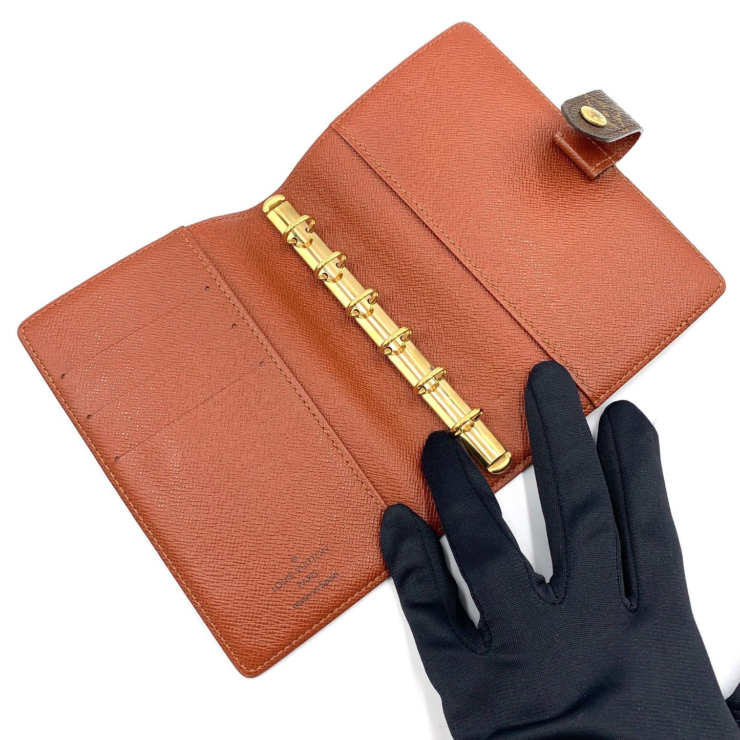 Louis Vuitton Agenda PM Monogram Brown Notebook Cover Gold — view 3