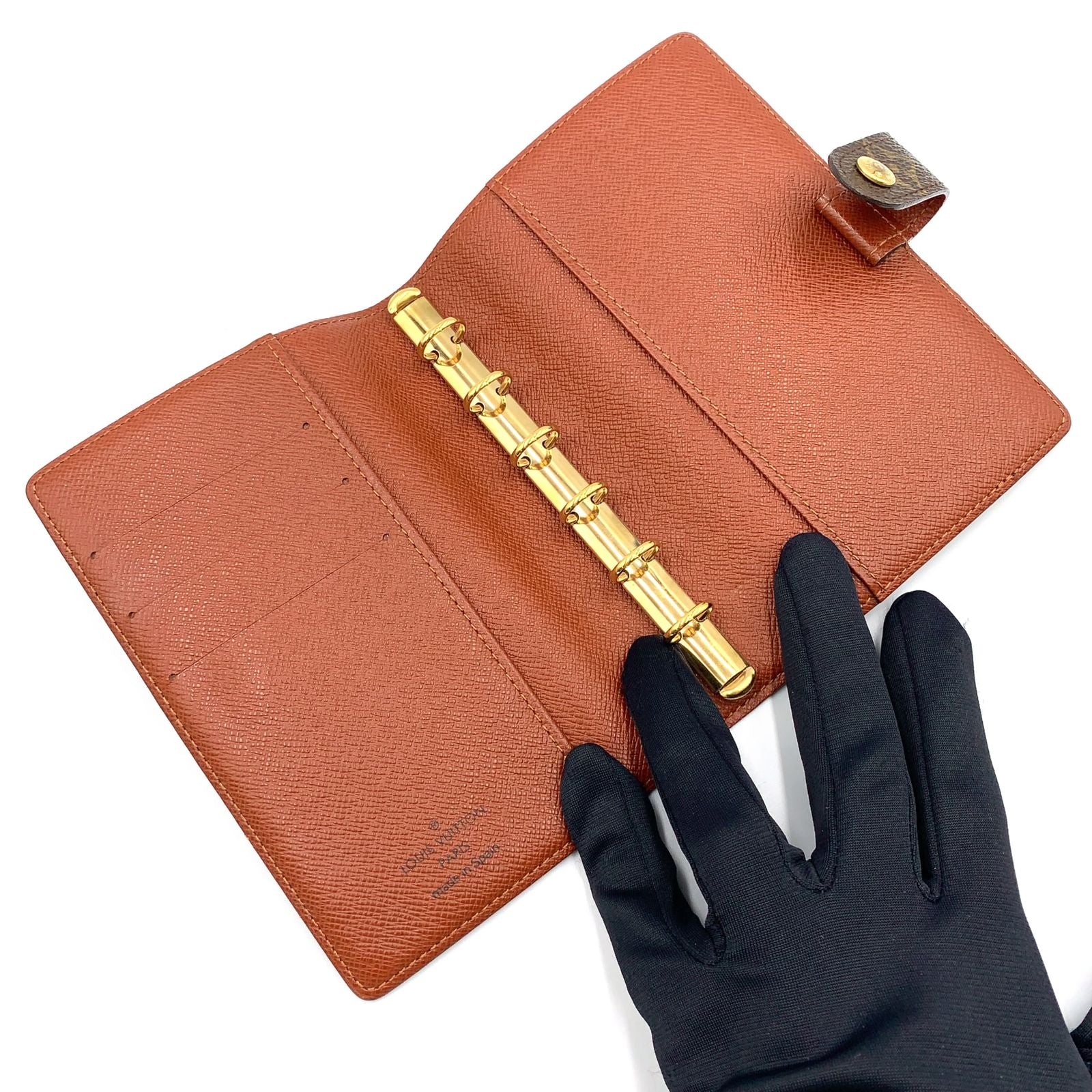 Louis Vuitton Agenda PM Monogram Brown Notebook Cover Gold — view 3