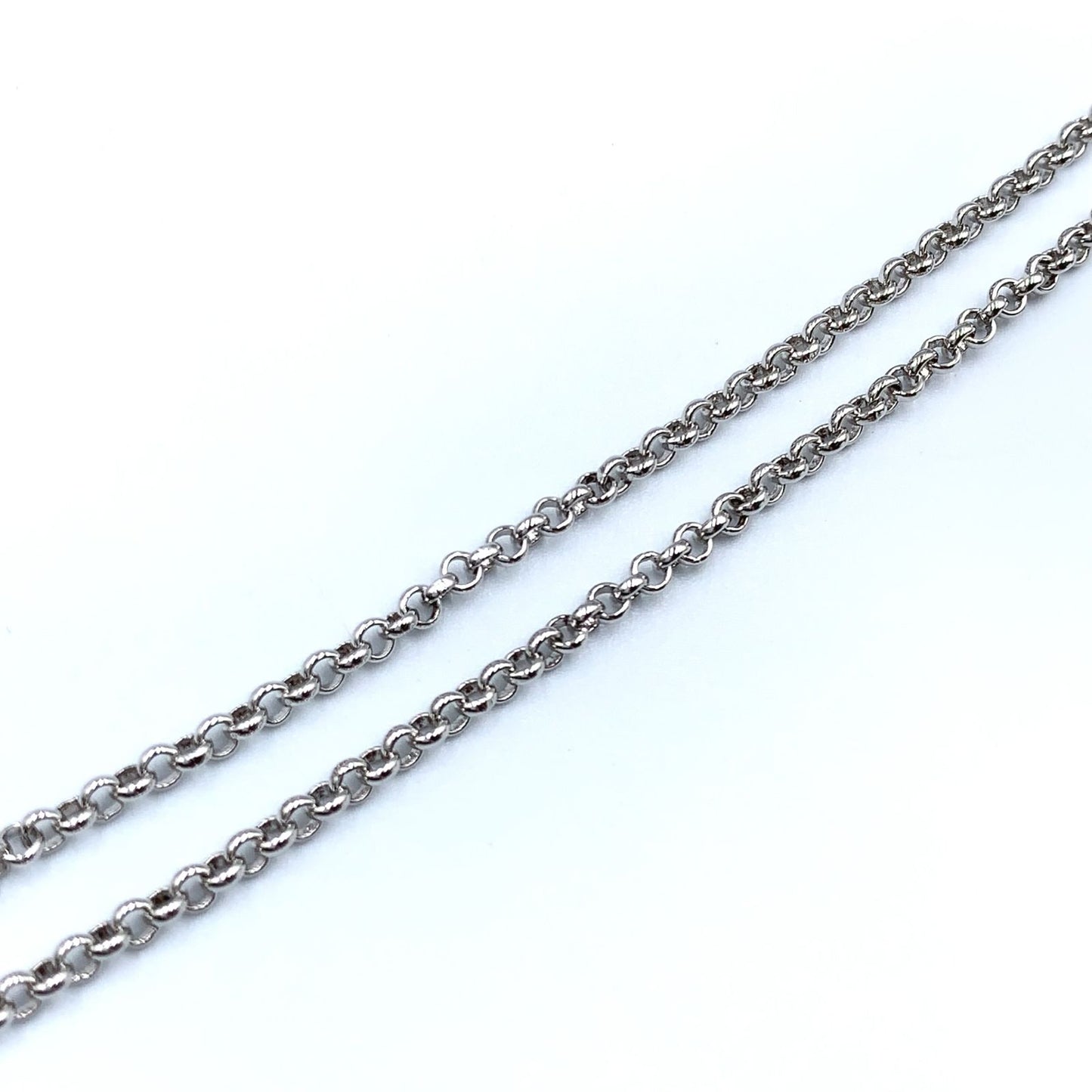 Dior Logo Heart Metal Line Stone Silver Necklace — view 6