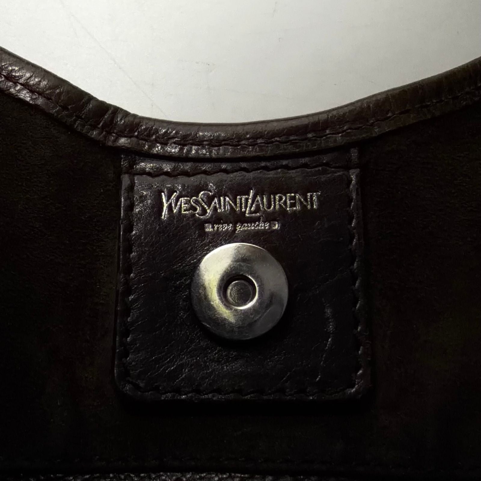 Saint Laurent Yves Mombasa Rive Gauche Handle Belt Fixed Leather Part Distressed — view 4