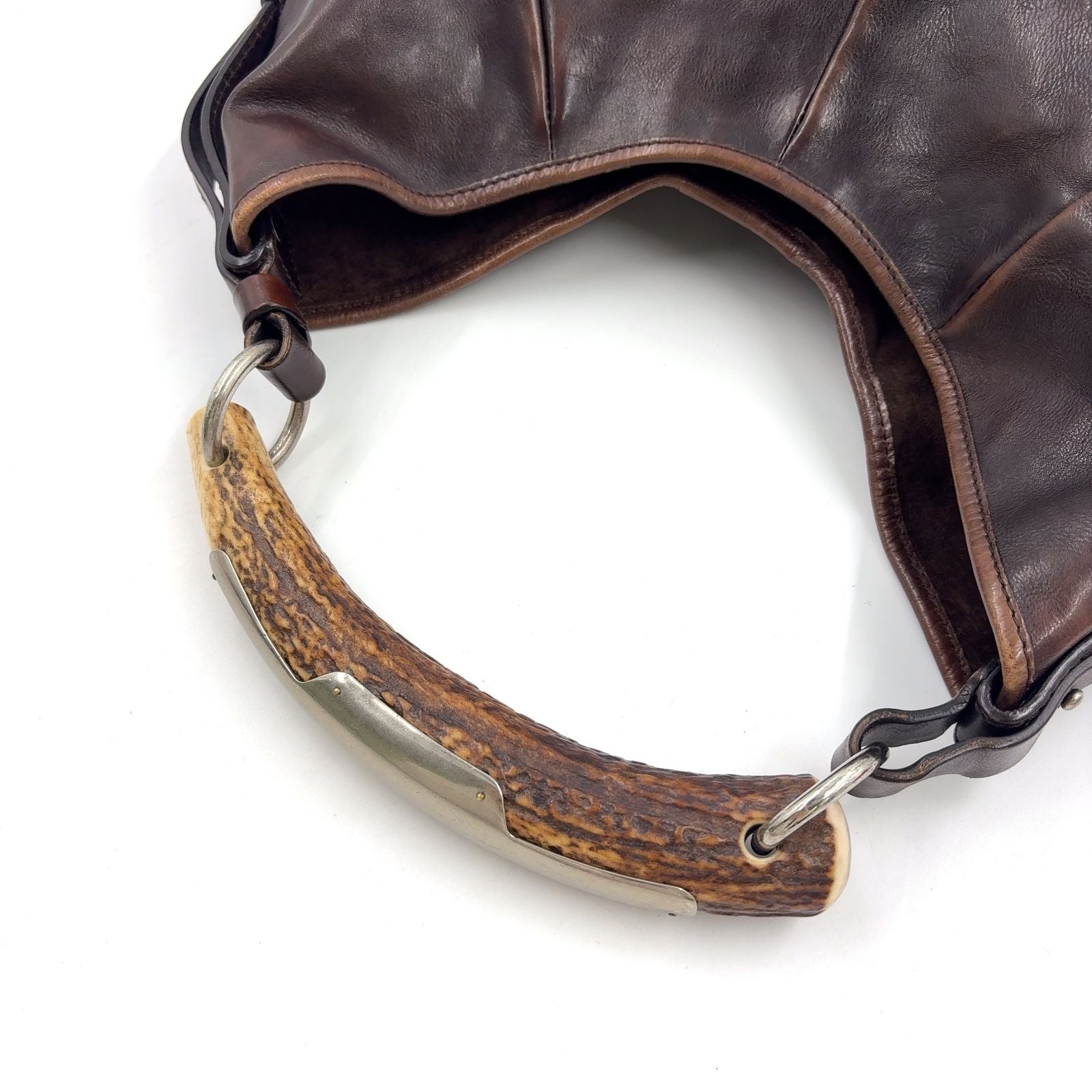 Saint Laurent Yves Mombasa Rive Gauche Handle Belt Fixed Leather Part Distressed — view 9