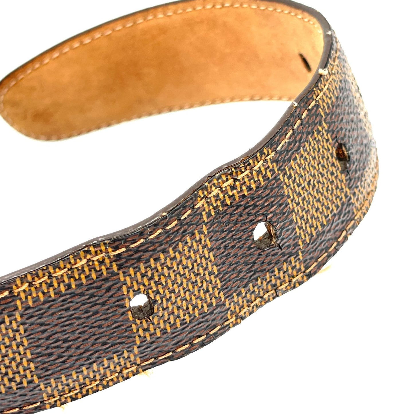 Louis Vuitton Ceinture Damier Brown Belt Gold — view 4
