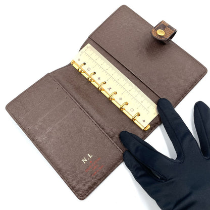 Louis Vuitton Agenda PM Damier Initials Brown Notebook Cover Gold — view 3
