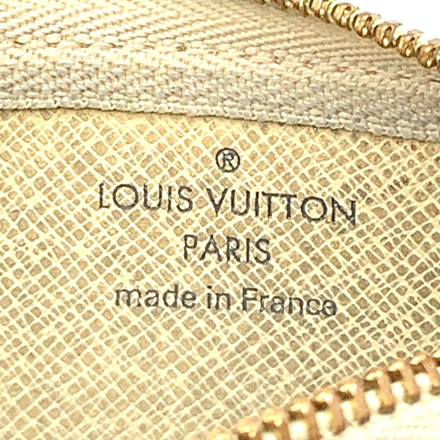 Louis Vuitton Pochette Cles Damier Azur White Coin Case Gold — view 4