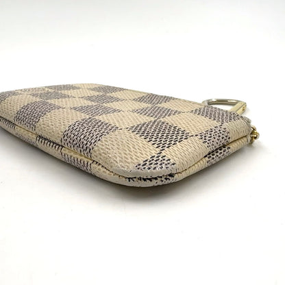 Louis Vuitton Pochette Cles Damier Azur White Coin Case Gold — view 8