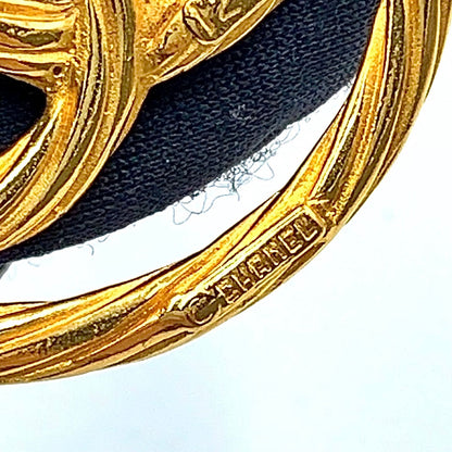 Chanel CC Logo Round Twist Gold Plated Brooch — view 3