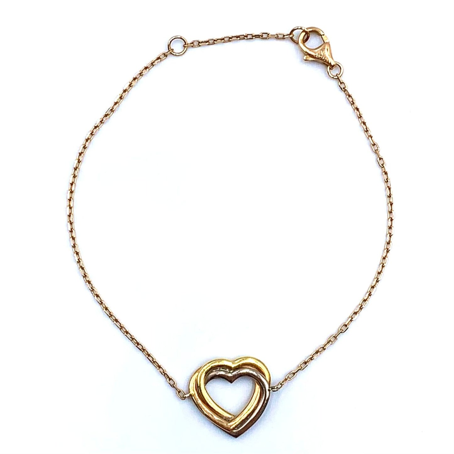 Cartier Trinity Heart Yellow Gold Pink White Bracelet — view 3