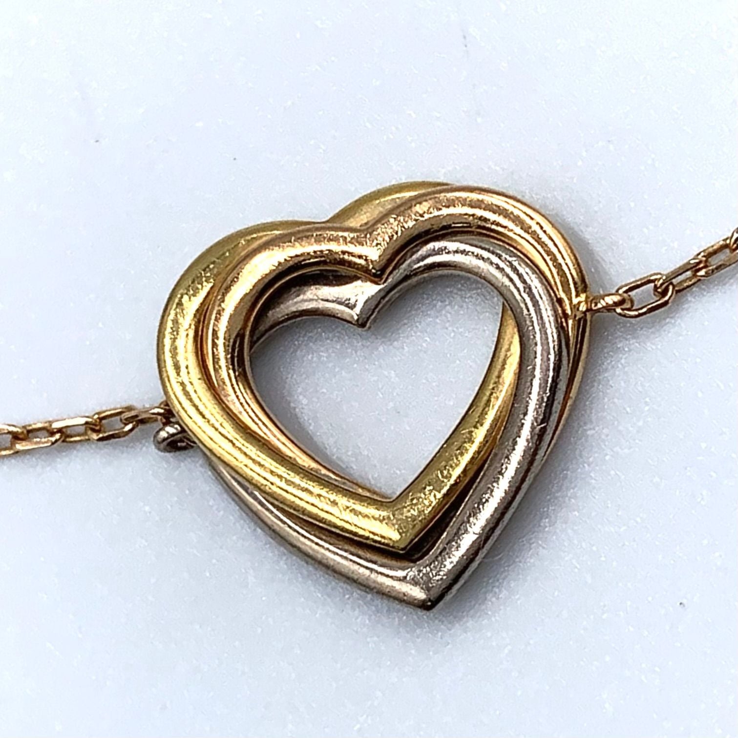 Cartier Trinity Heart Yellow Gold Pink White Bracelet — view 8