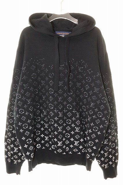 Louis Vuitton Monogram Gradient Hoodie L Uso Knit Pullover Black