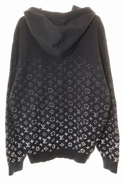 Louis Vuitton Monogram Gradient Hoodie L Uso Knit Pullover Black — view 2