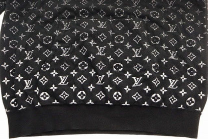 Louis Vuitton Monogram Gradient Hoodie L Uso Knit Pullover Black — view 6