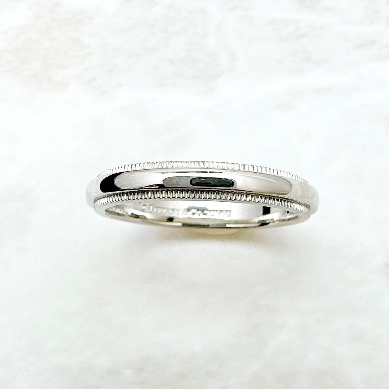Tiffany & Co Mil Gray Platinum Ring — view 4
