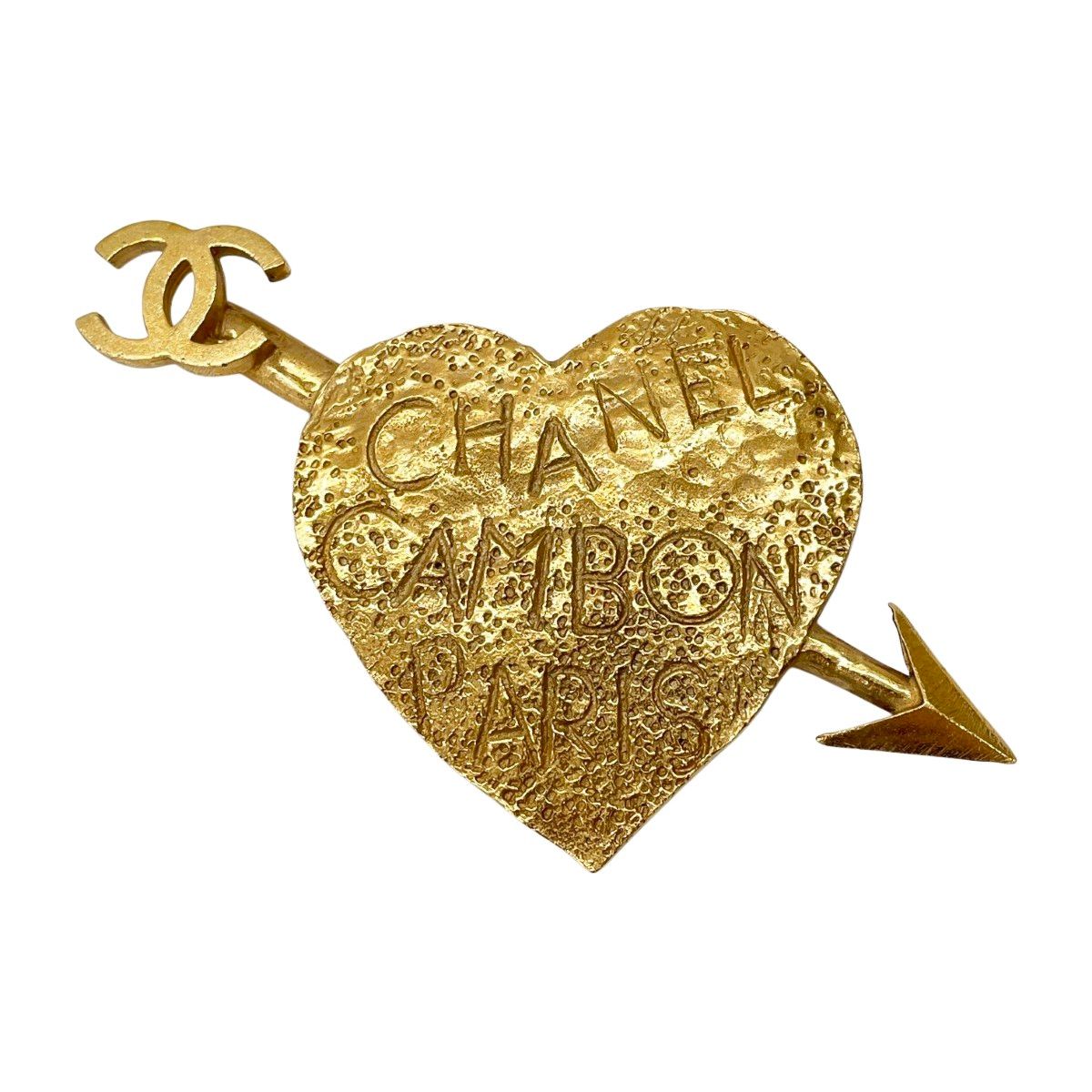 Chanel Brooch Vintage CC Logo Motif Gold