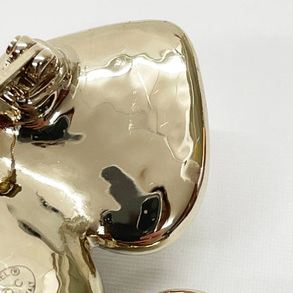 Chanel Heart Brooch CC Logo Faux Pearl Gold White Black — view 9