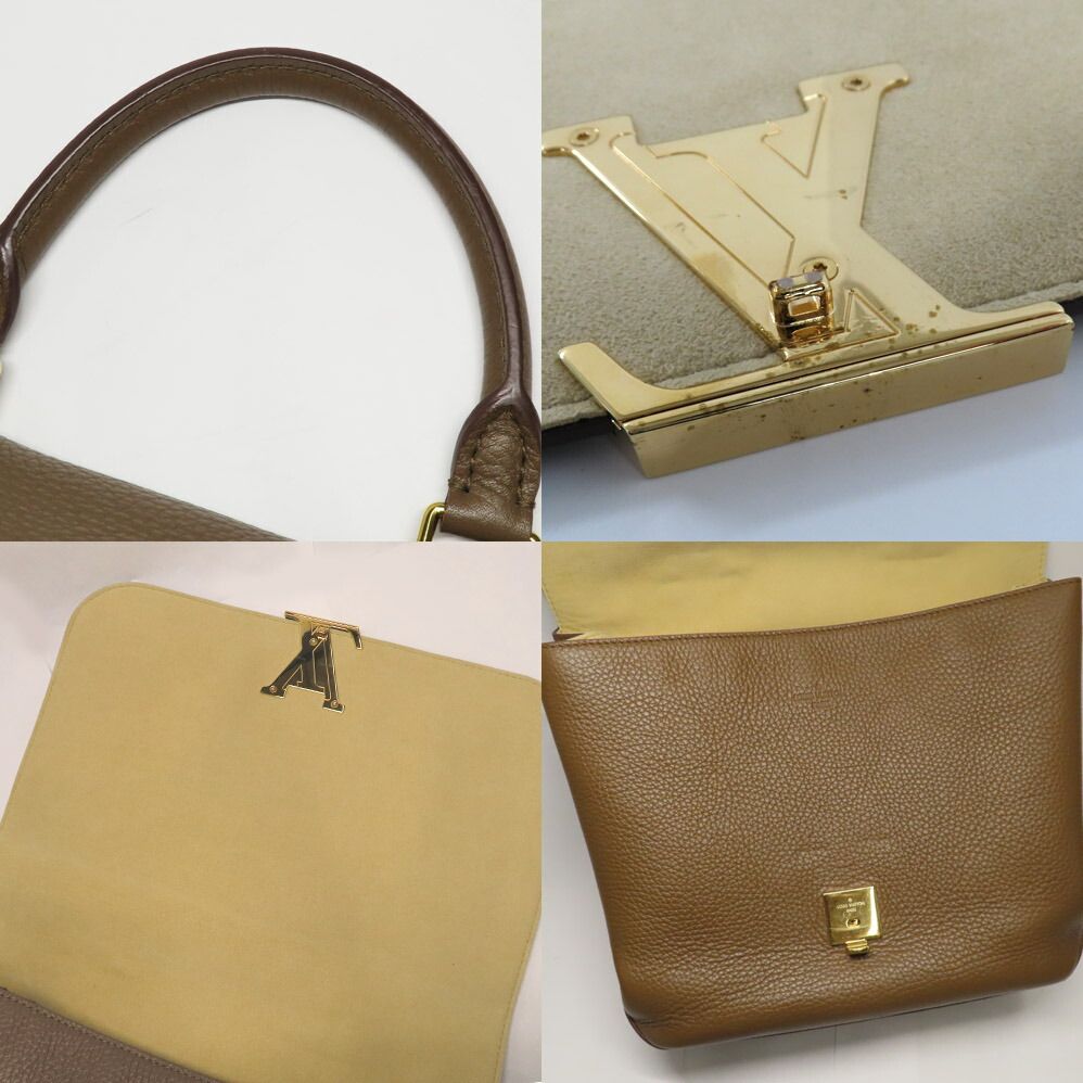 Louis Vuitton Volta Parnassea Taurillon Leather Khaki Taupe Handbag 2-Way — view 7