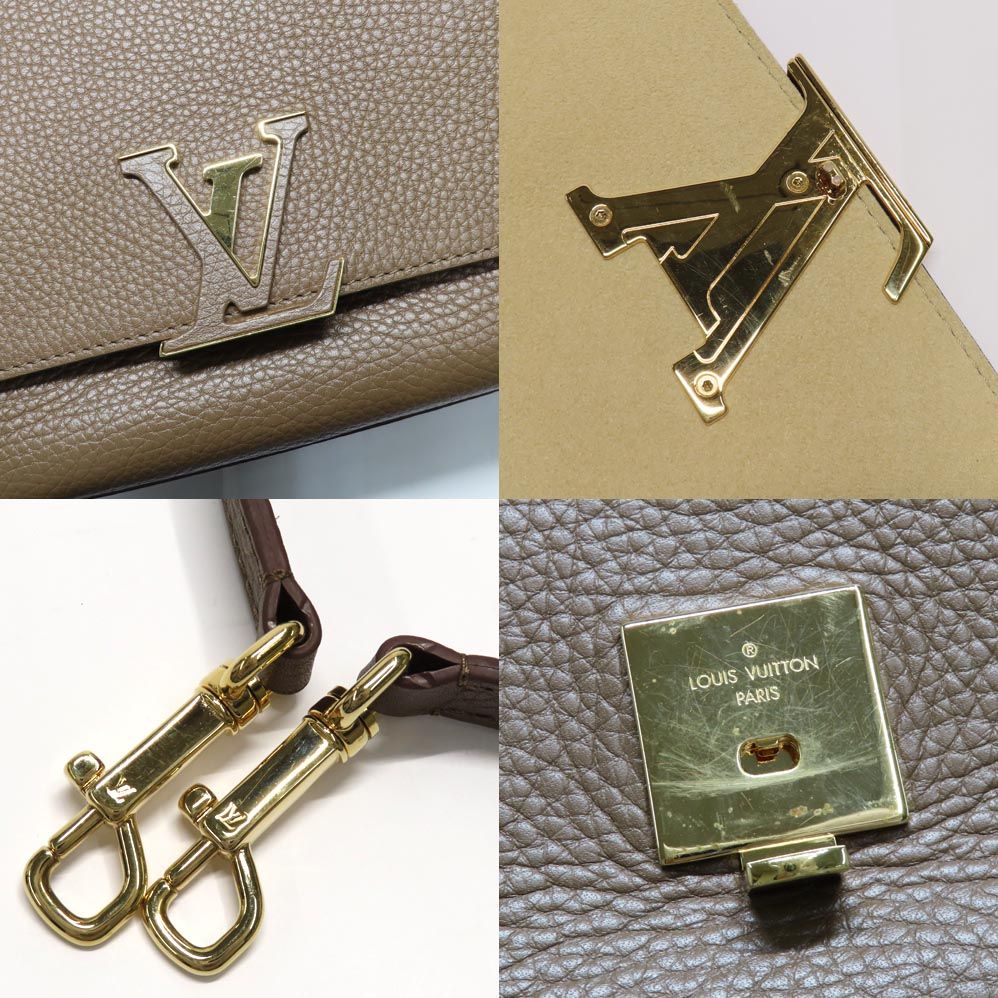 Louis Vuitton Volta Parnassea Taurillon Leather Khaki Taupe Handbag 2-Way — view 8