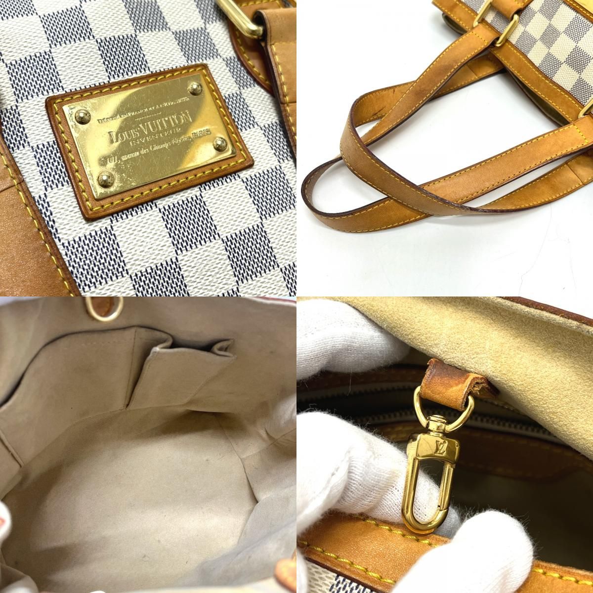 Louis Vuitton Tote Hampstead PM Damier Azur Canvas White — view 8