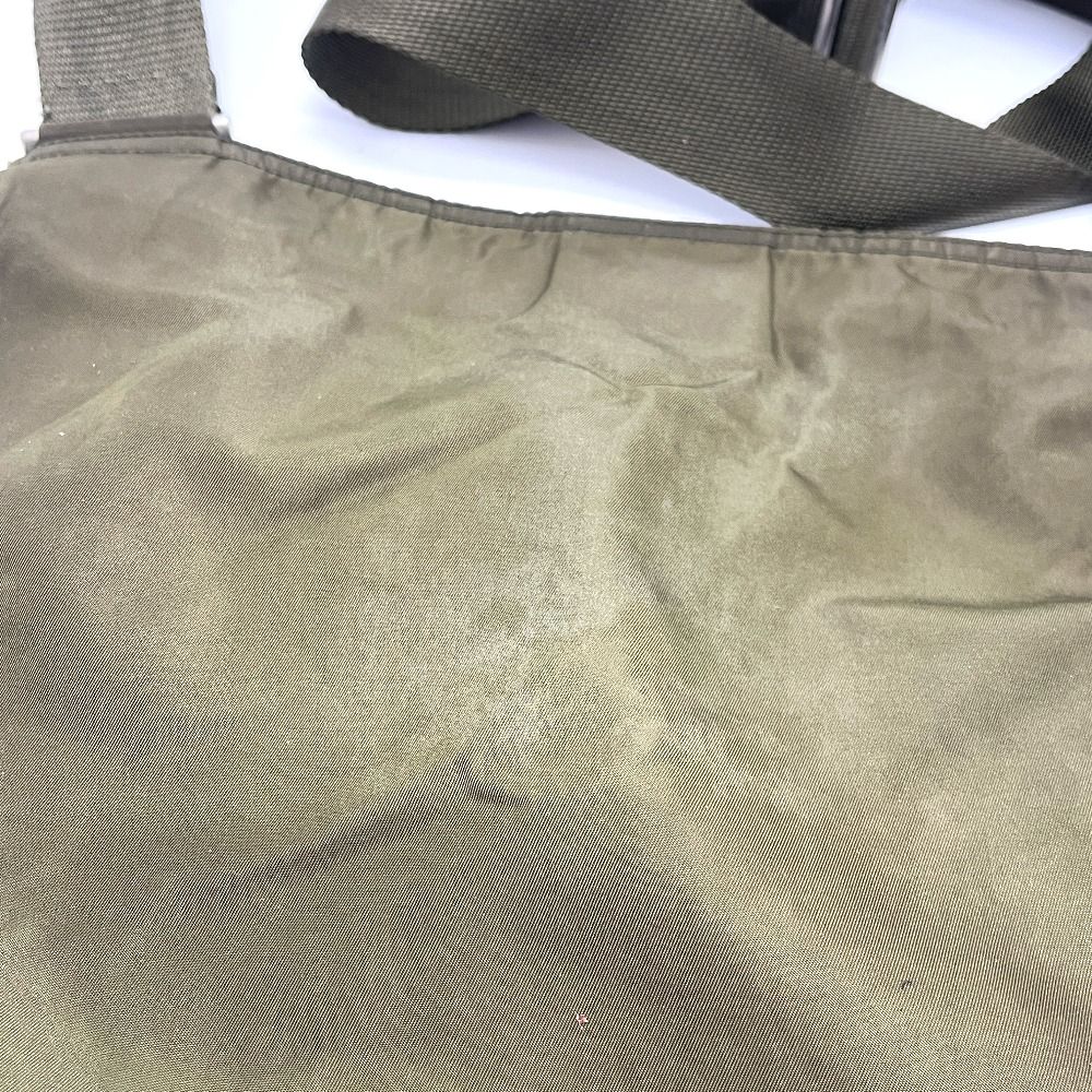 Prada Shoulder Bag Triangle Logo Nylon Khaki — view 3