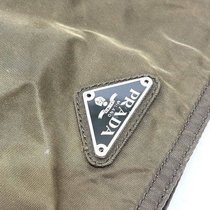 Prada Shoulder Bag Triangle Logo Nylon Khaki — view 5