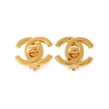 Chanel Earrings CC Logo Turnlock Metal