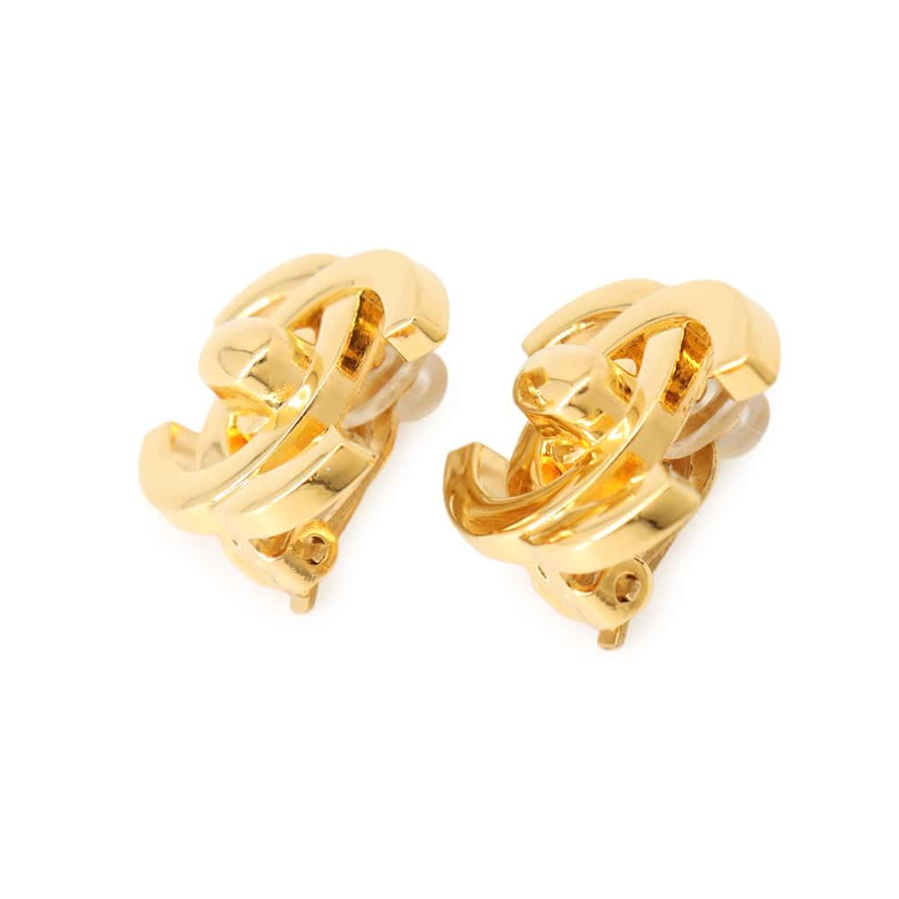 Chanel Earrings CC Logo Turnlock Metal — view 2