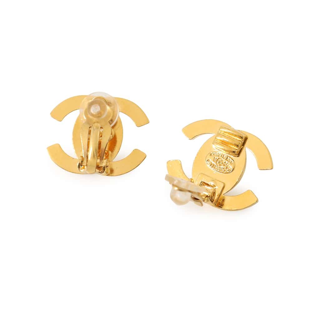 Chanel Earrings CC Logo Turnlock Metal — view 3