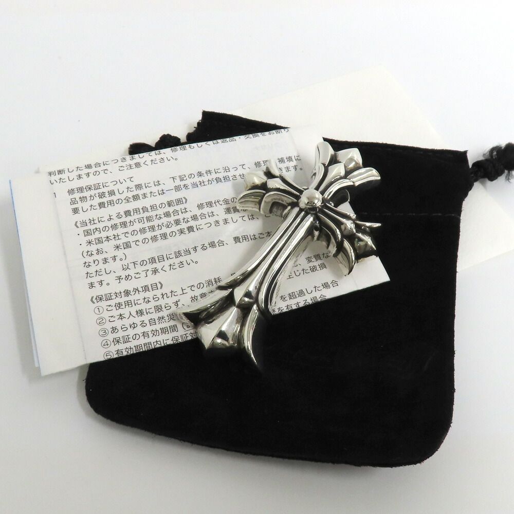 Chrome Hearts Necklace Pendant Double CH Cross Large 925 Sterling Silver Invoice — view 9