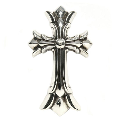 Chrome Hearts Necklace Pendant Double CH Cross Large 925 Sterling Silver Invoice