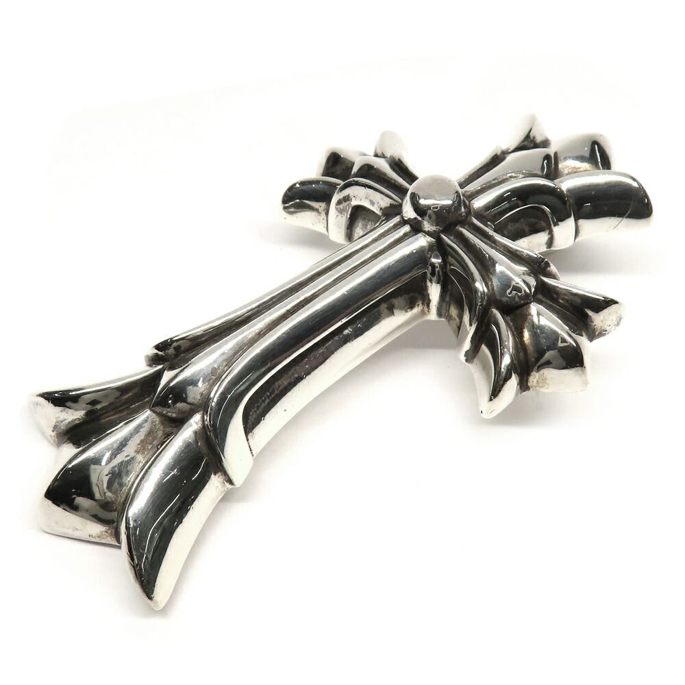 Chrome Hearts Necklace Pendant Double CH Cross Large 925 Sterling Silver Invoice — view 2