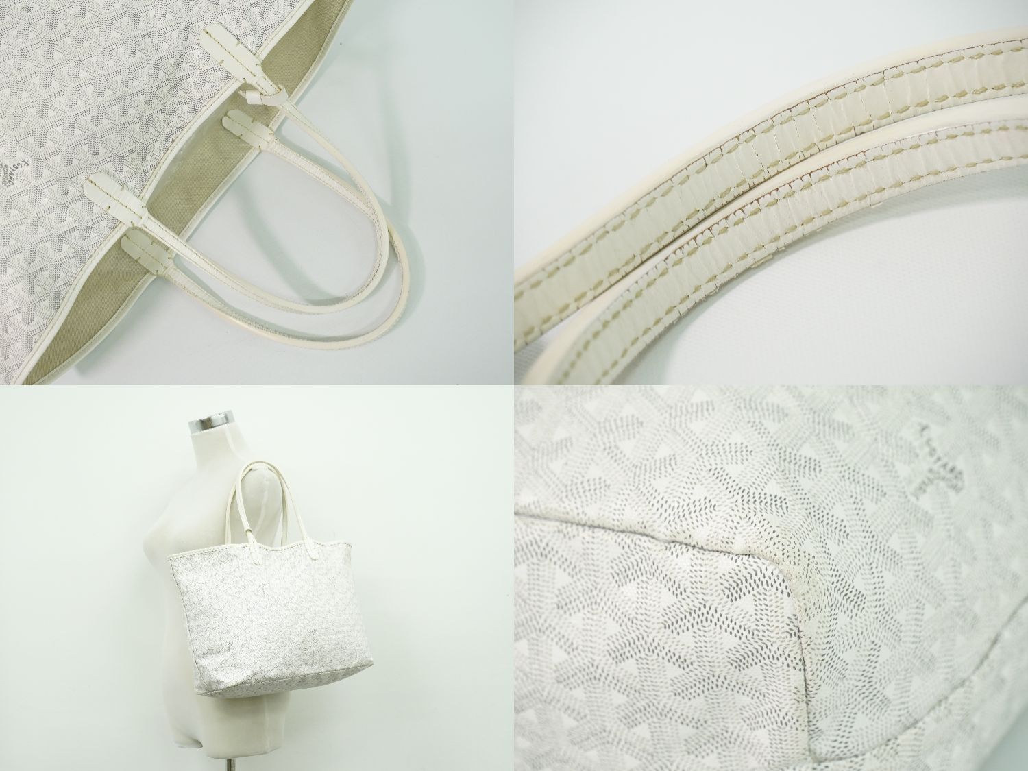 Goyard Saint Louis PM Tote White — view 6