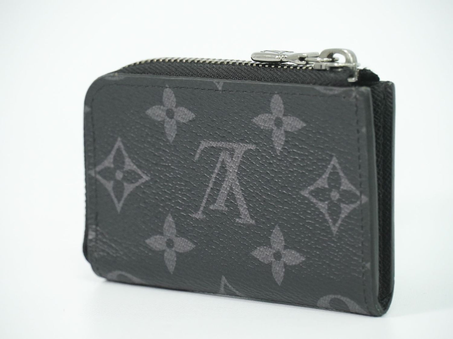 Louis Vuitton LV Porte-Monnaie Jour Monogram Eclipse Coin Case Black Gray — view 2