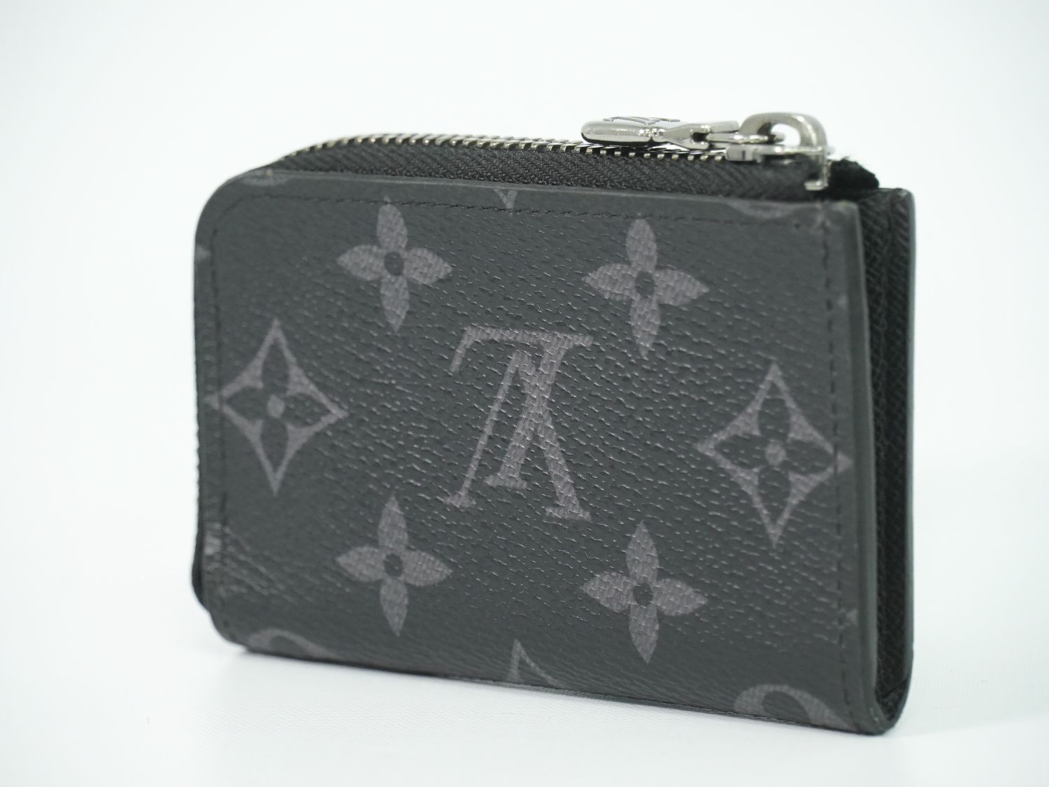 Louis Vuitton LV Porte-Monnaie Jour Monogram Eclipse Coin Case Black Gray — view 2