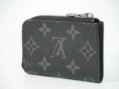 Louis Vuitton LV Porte-Monnaie Jour Monogram Eclipse Coin Case Black Gray — view 2