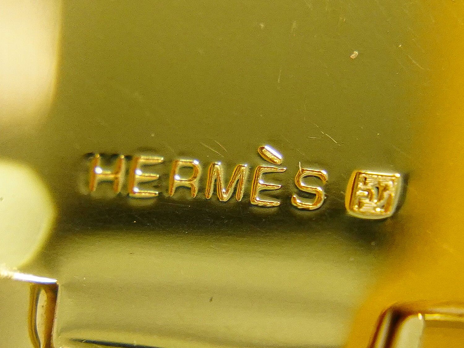 Hermes Enamel GM Bangle Bracelet Cloisonne Gold Plated Navy Email — view 9