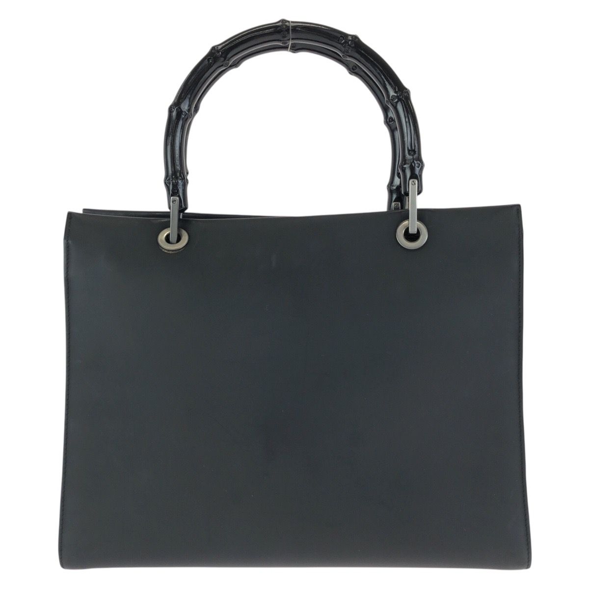 Gucci Bamboo Black Gunmetal Leather 002 Tote Shoulder Bag 2-Way — view 2