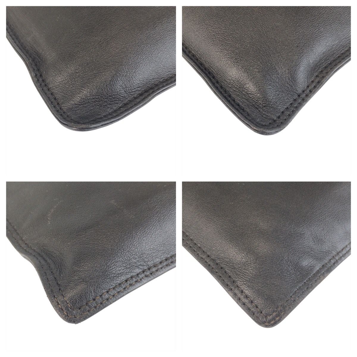 Chanel Vintage Black Gold Leather Shoulder Bag Pochette — view 3