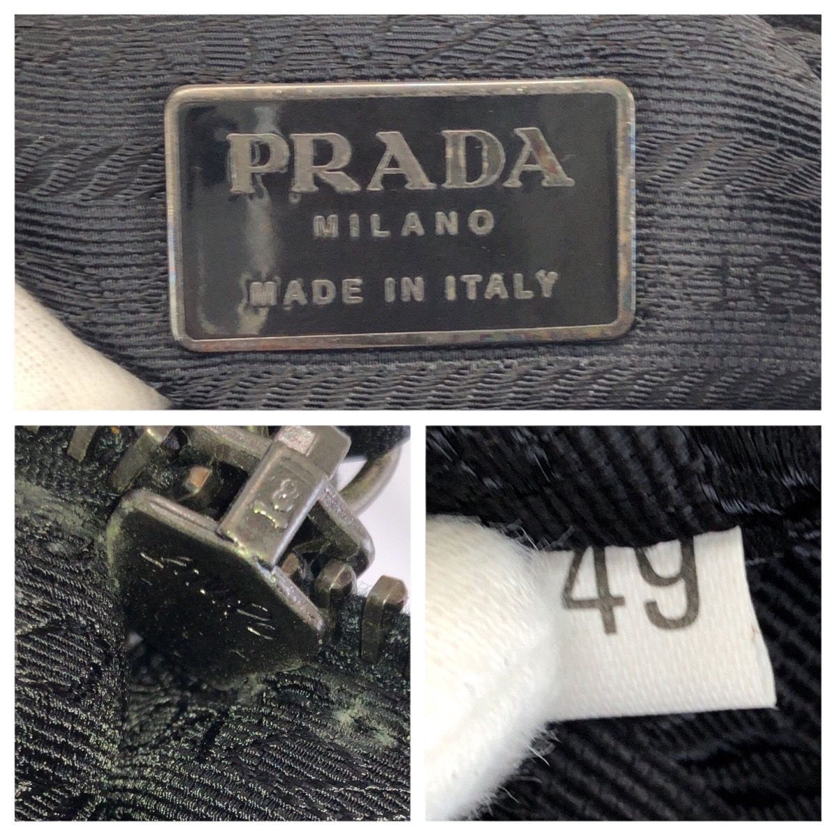Prada Black Gunmetal Leather Business Briefcase — view 4
