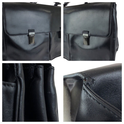 Prada Black Gunmetal Leather Business Briefcase — view 5