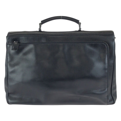 Prada Black Gunmetal Leather Business Briefcase — view 2
