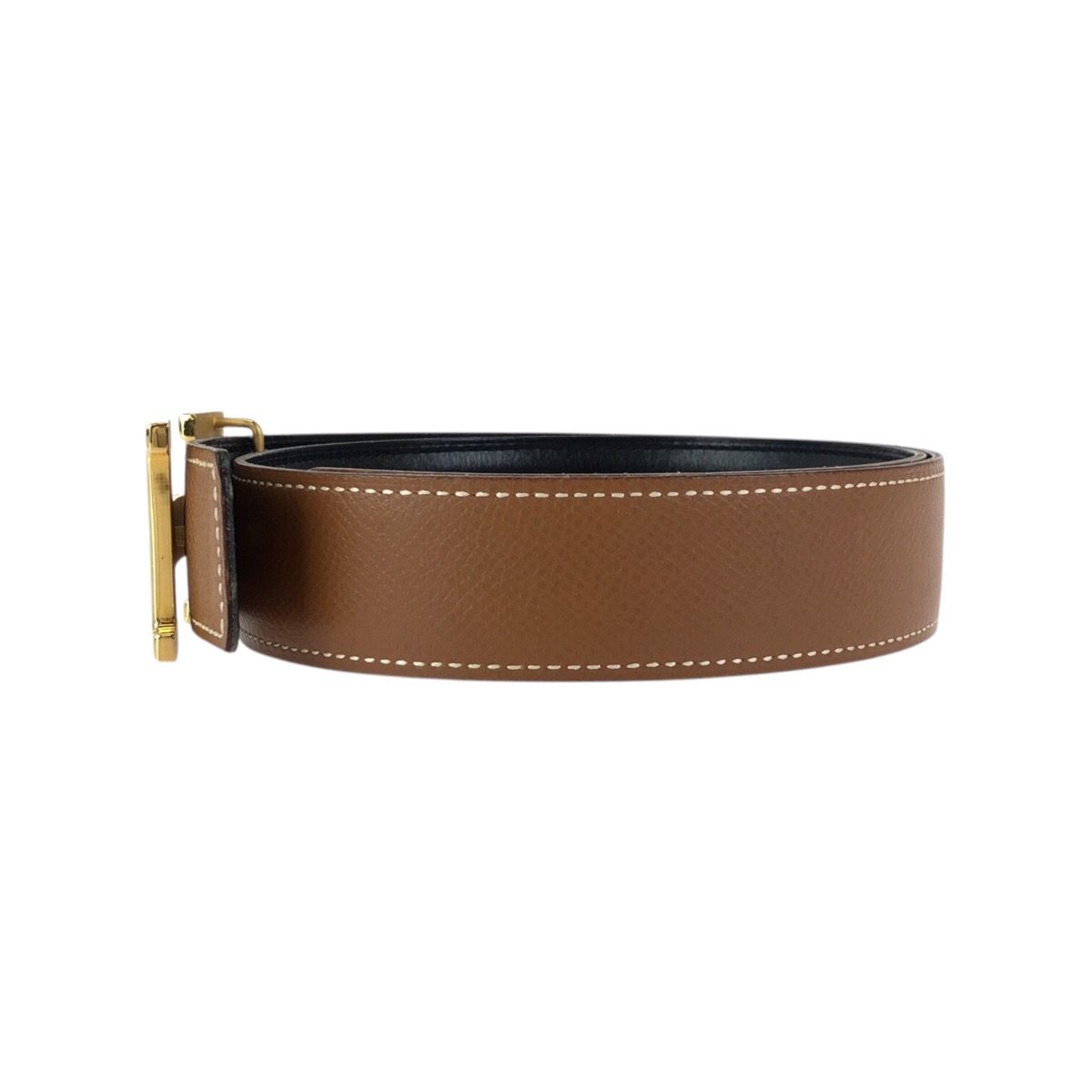 Hermes Reversible 68 Gold Brown Black Calf Belt — view 2