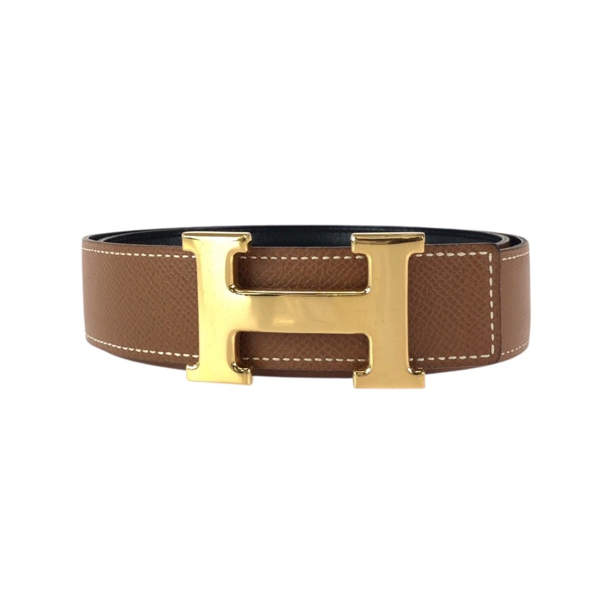 Hermes Reversible 68 Gold Brown Black Calf Belt