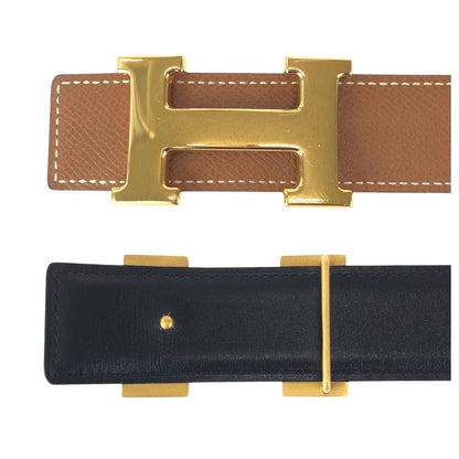 Hermes Reversible 68 Gold Brown Black Calf Belt — view 6
