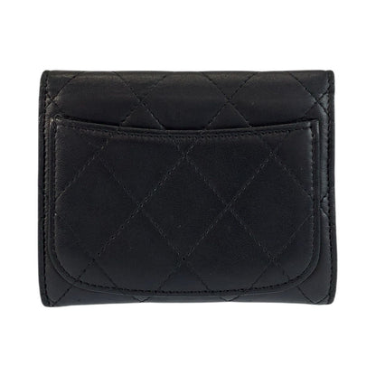 Chanel Quilted Black Silver Leather Coin Purse — view 2
