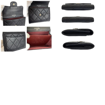 Chanel Quilted Black Silver Leather Coin Purse — view 9