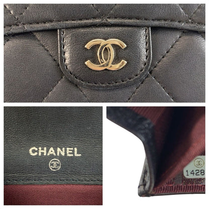Chanel Quilted Black Silver Leather Coin Purse — view 3