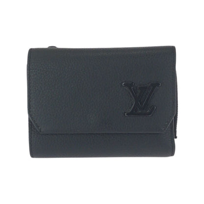 Louis Vuitton Aerogram Portefeuille Pilot Black Leather Folded Wallet Compact