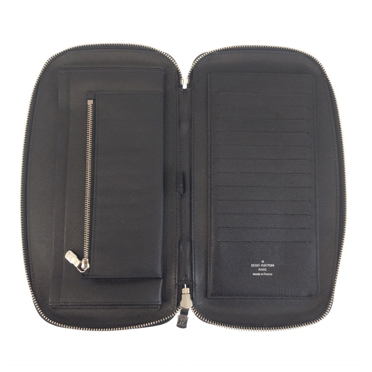 Louis Vuitton Taiga Atoll Black Silver Leather Wallet Organizer — view 6