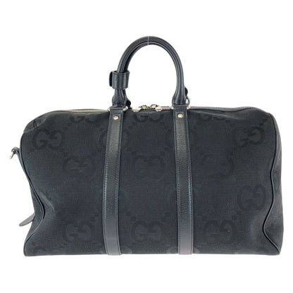 Gucci Jumbo GG 2-Way Black Silver Canvas Leather Boston Bag — view 2