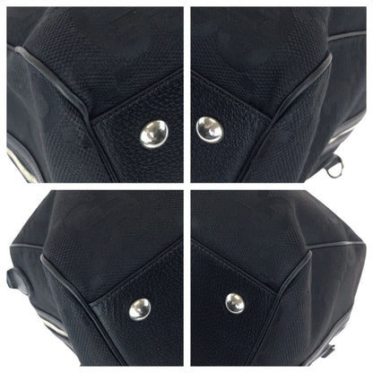 Gucci Jumbo GG 2-Way Black Silver Canvas Leather Boston Bag — view 3